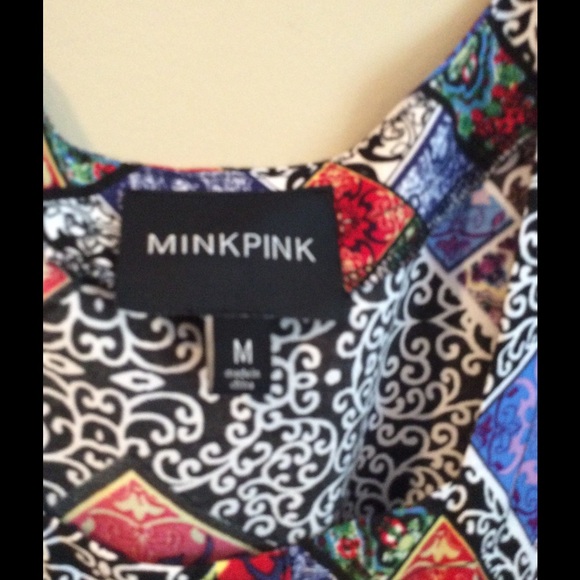 MINKPINK Red and Blue Pleated Mini Sundress - Picture 4 of 4
